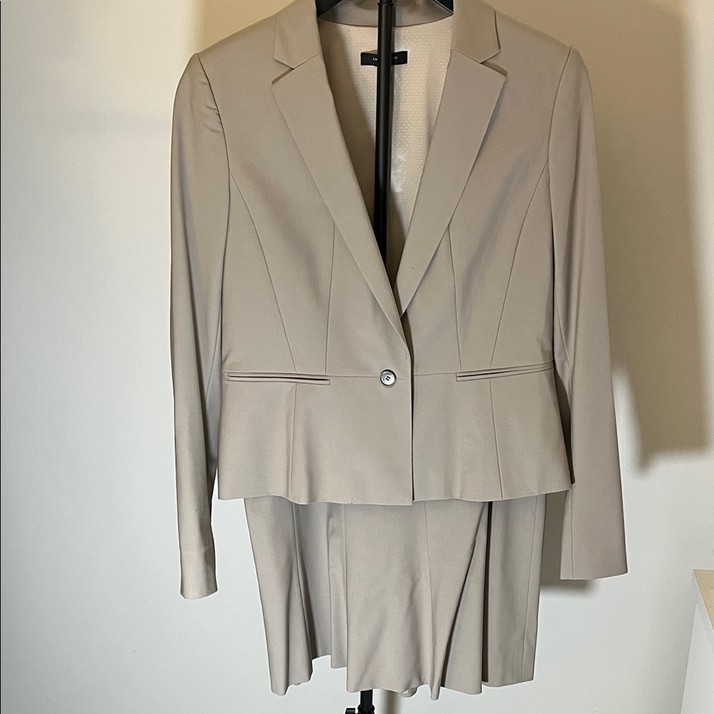 Ann Taylor Taupe Blazer Jacket Suit set